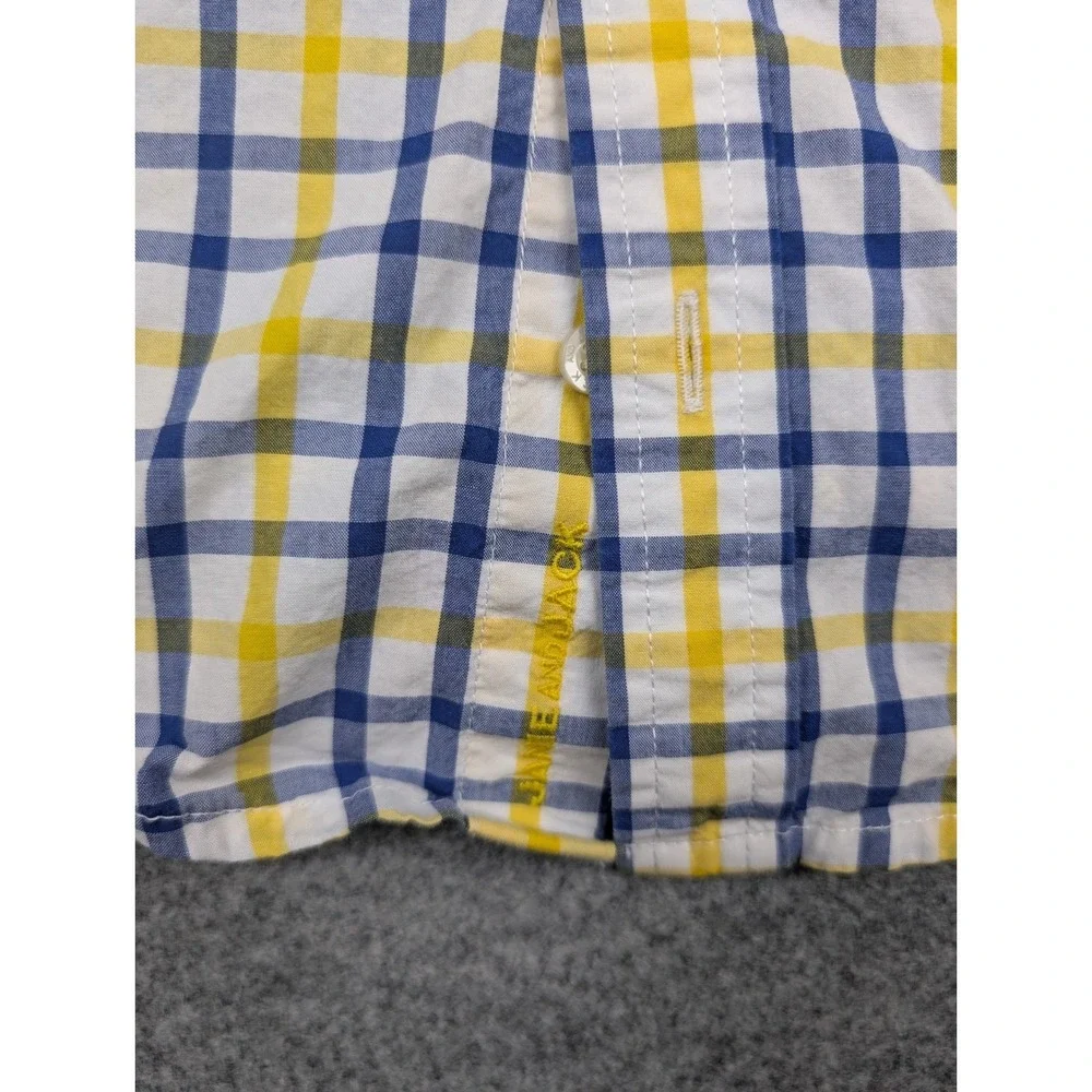 Janie and Jack Boys‎ Blue Yellow Plaid Button Down Shirt Long Sleeve Size 4